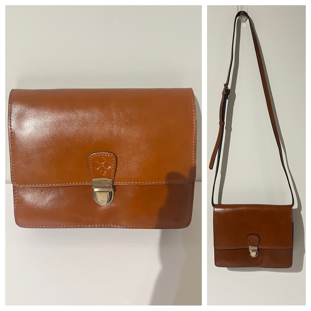 LIKE NEW Patricia Nash 🌼 Lanza Heritage Leather Convertible Crossbody Clutch Bag